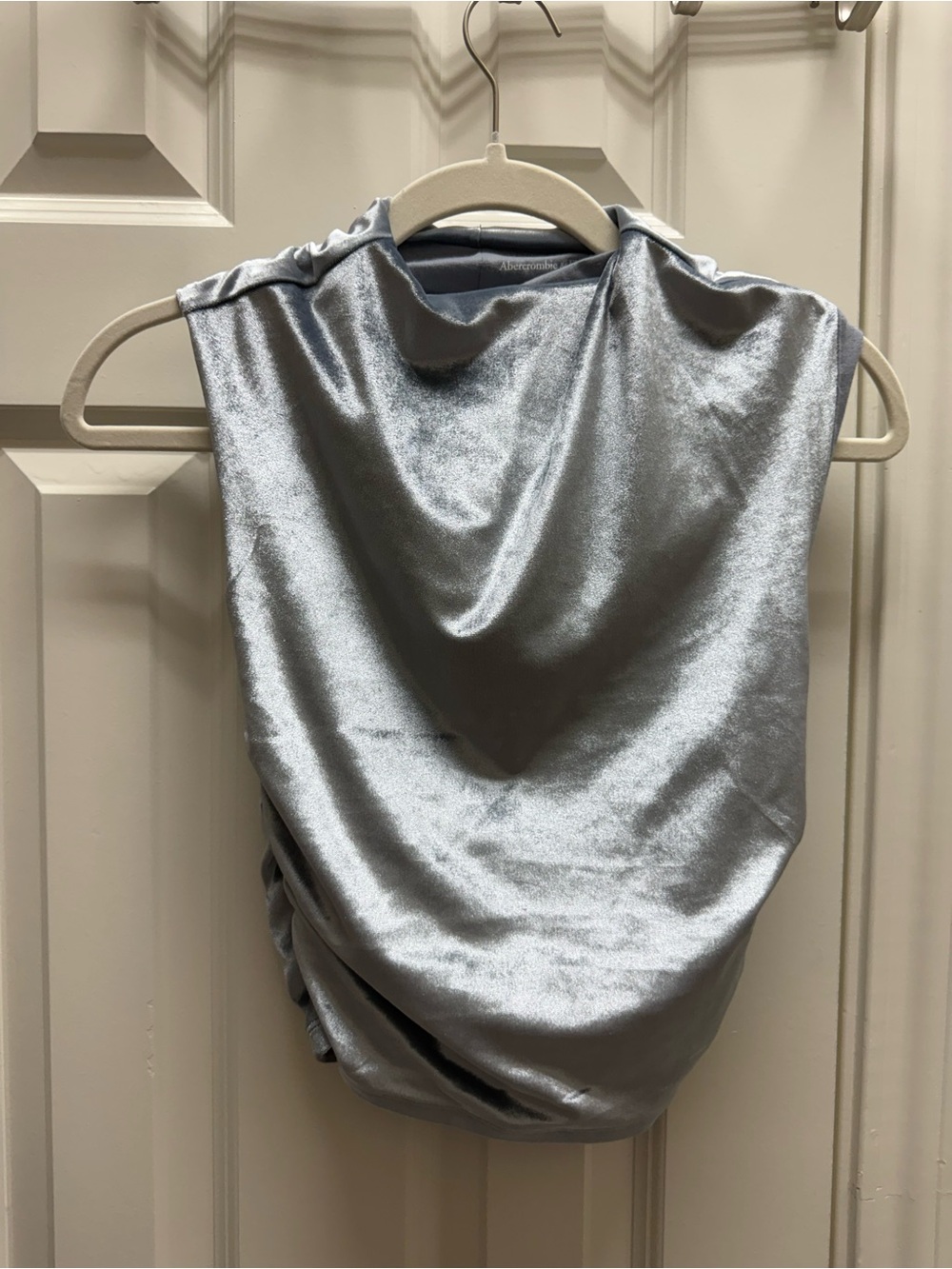 Abercrombie & Fitch Silver Satin Cowl Neck Camisole